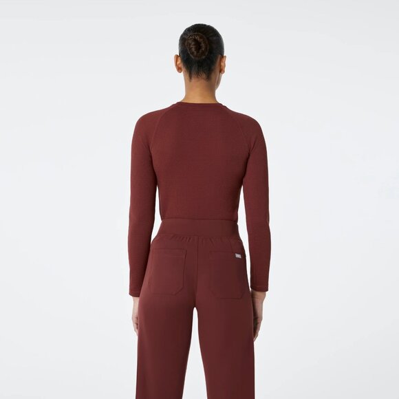 Figs Waffle Longsleeve Underscrub in Walnut, Size Small - Picture 7 of 11